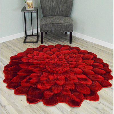 Tapis d'intérieur en polypropylène tissé à la machine à effet de rose 3D Andreoni
