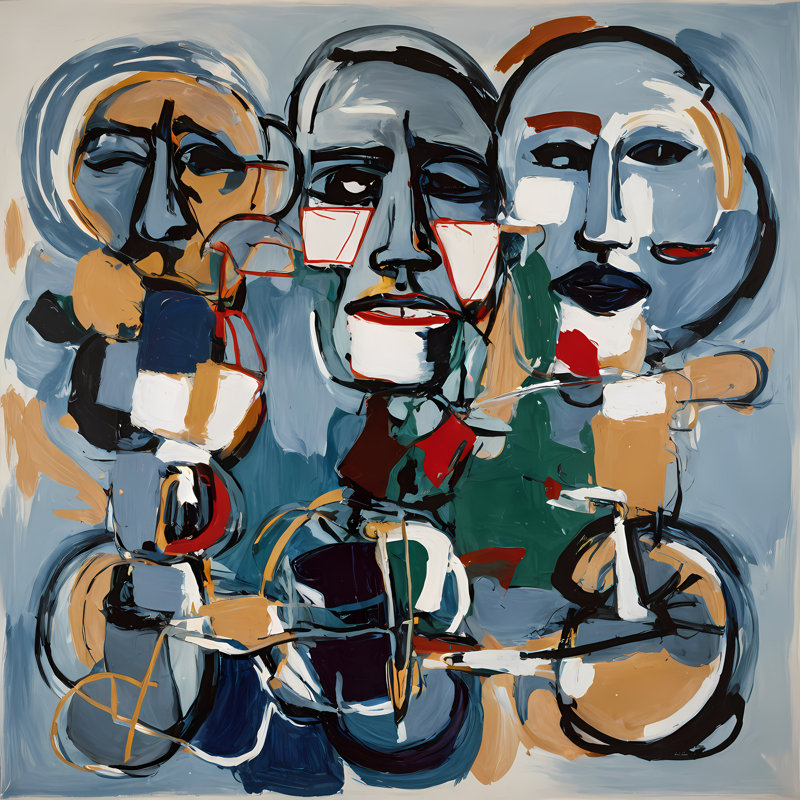 Triade de pensée, H 24 po x l 24 po