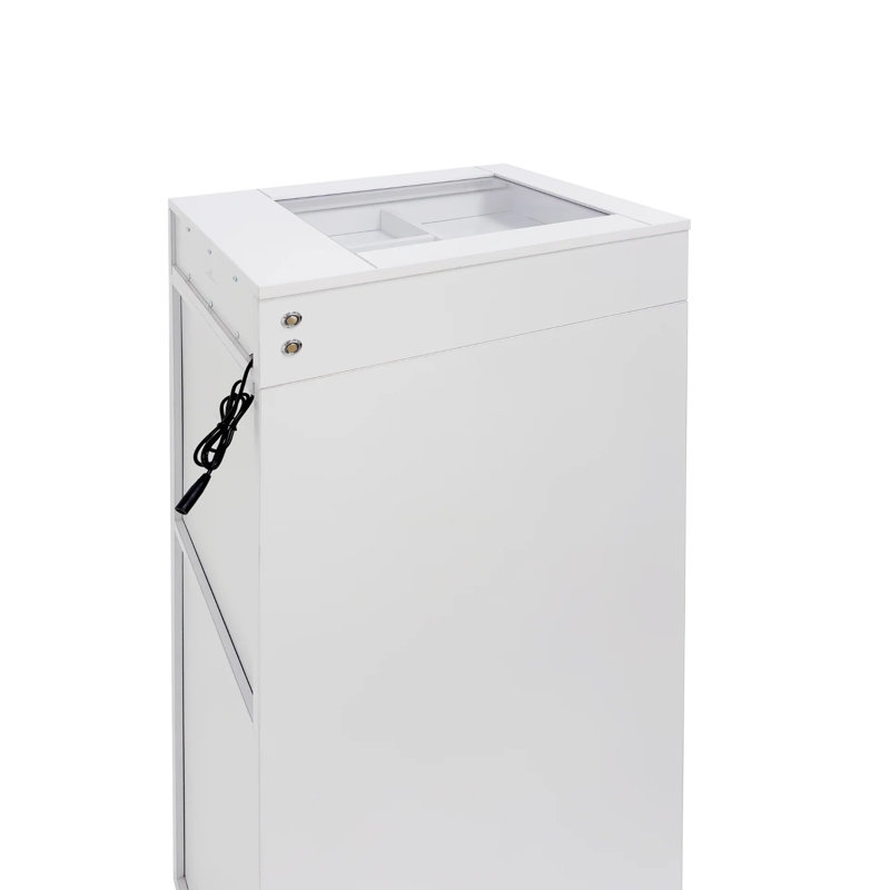 Rangement de présentation à 9 tiroirs avec plateau lumineux RVB Slaystation, petite commode robuste en bois d'ingénierie avec boutons en faux cristal luxueux, 3 compartiments préréglés et 9 tiroirs
