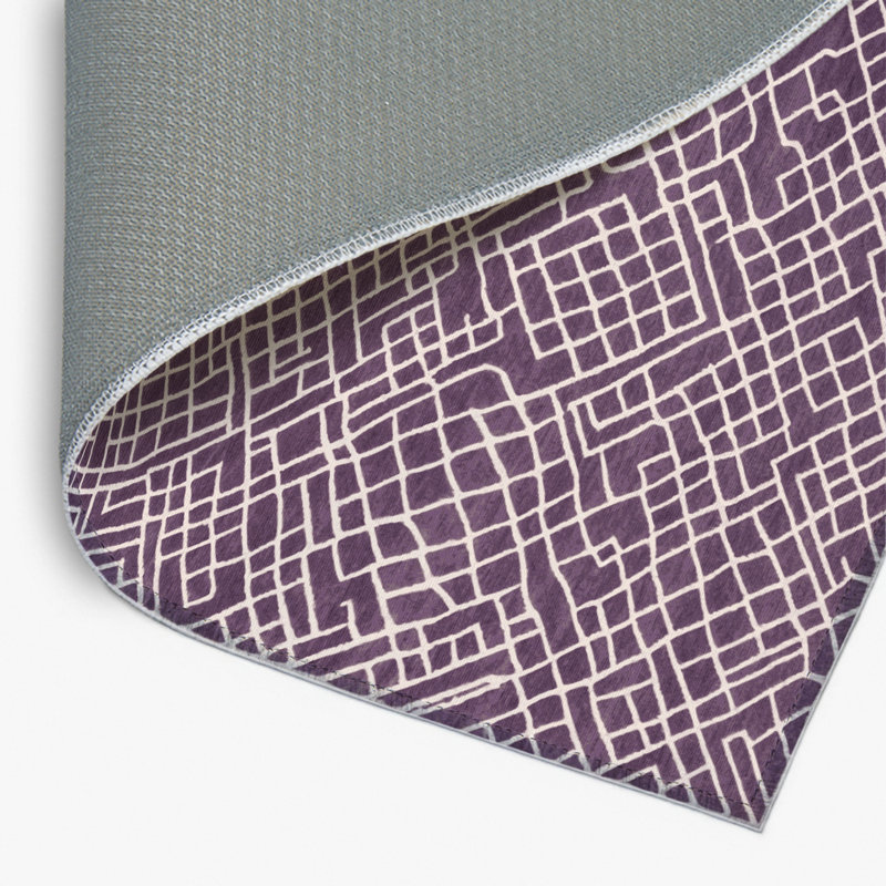 Tapis mauve intérieur et extérieur Trellis, Rectangulaire 2 pi x 3 pi