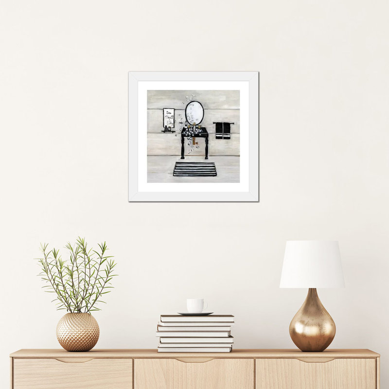 «Neat and Tidy Bath» par Sally Swatland - reproduction d'art, Blanc, H 16 po x l 16 po x p 1 po, White Paper
