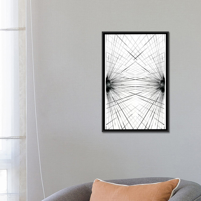 « rayons iii », impression sur toile, H 26 po x l 18 po x P 1,5 po, Toile avec cadre noir, Pas de tapis