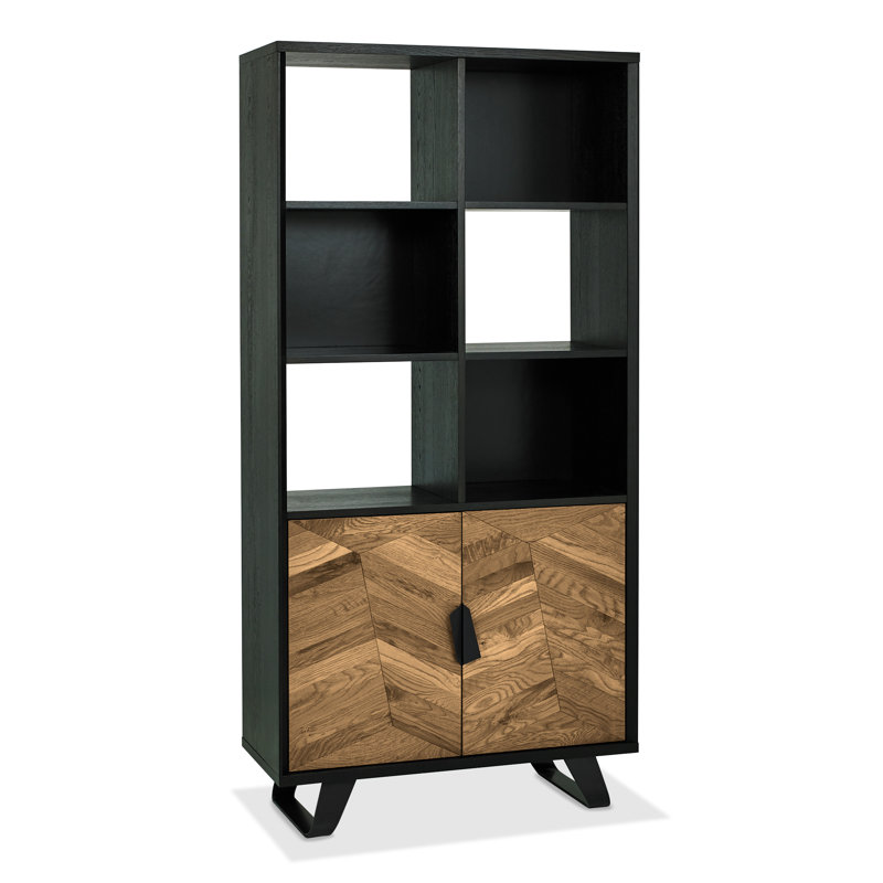 Ashlar 196 cm H x 95 cm W Standard Bookcase, Brown/Black