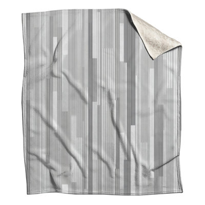 Gray Stripes Fleece Throw Blanket - Pattern Throws for Sofas or Beds