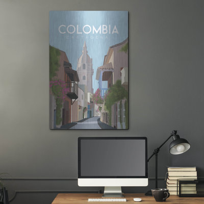 Art mural luxueux en métal «Columbia» par Omar Escalante