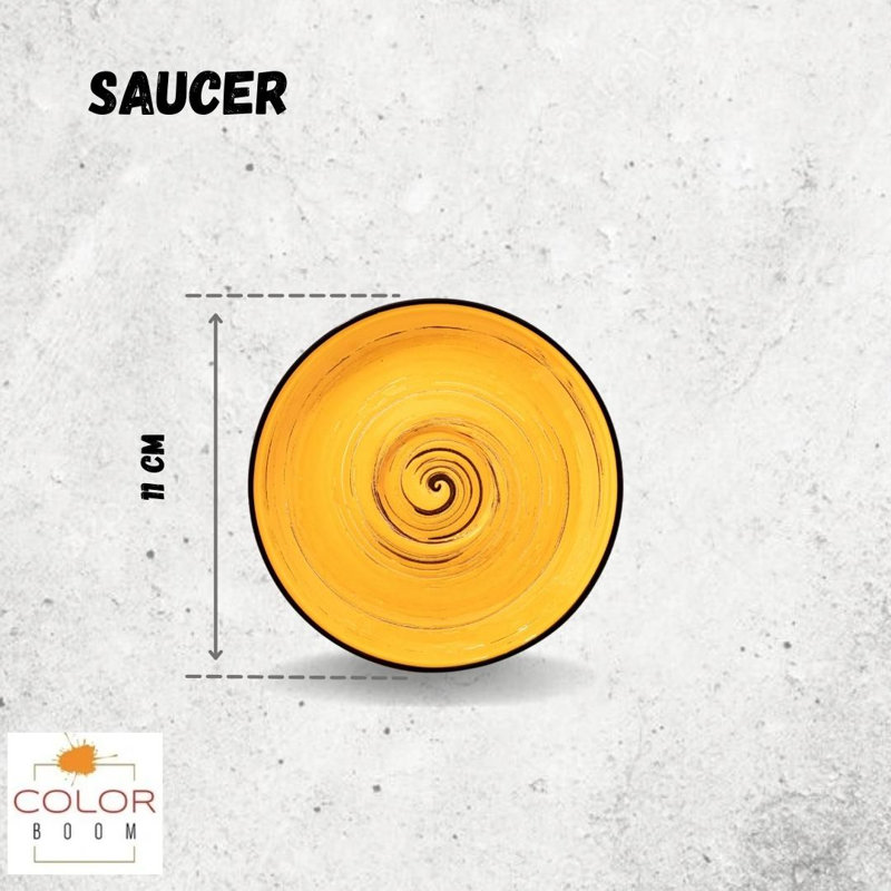 Wilmax Colourboom 11cm Saucer, Yellow