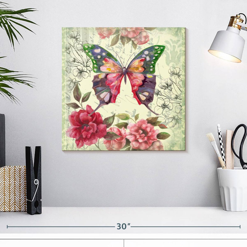 Brampt papillon floral II, H 16 po x l 16 po