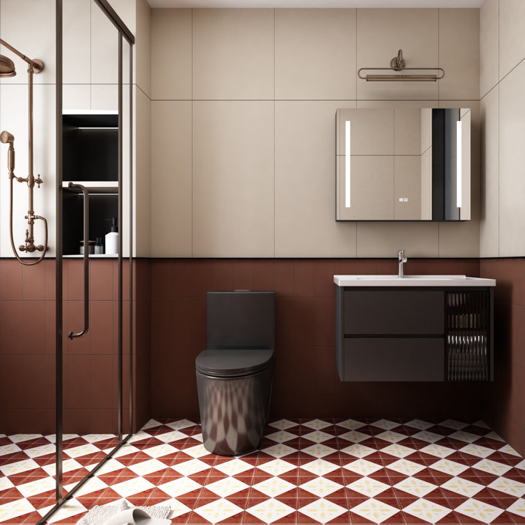 Modern One Piece Toilet,Elongated Toilet Power Dual Flush 1.1/1.6 GPF,Comfortable Seat ADA Height