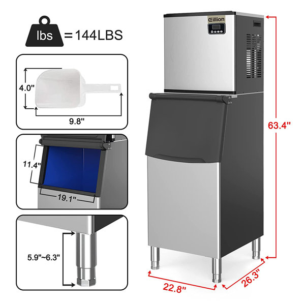 Built-in Ice Maker Machine, Commercial Lab Ice Maker with 80lbs Daily