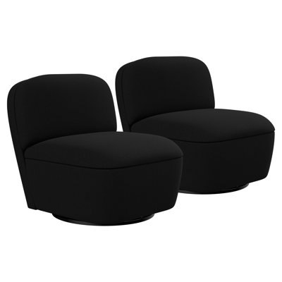 Upholstered 360-Degree Swivel Accent Chair with Hidden Storage - Set of 2 by Latitude Run