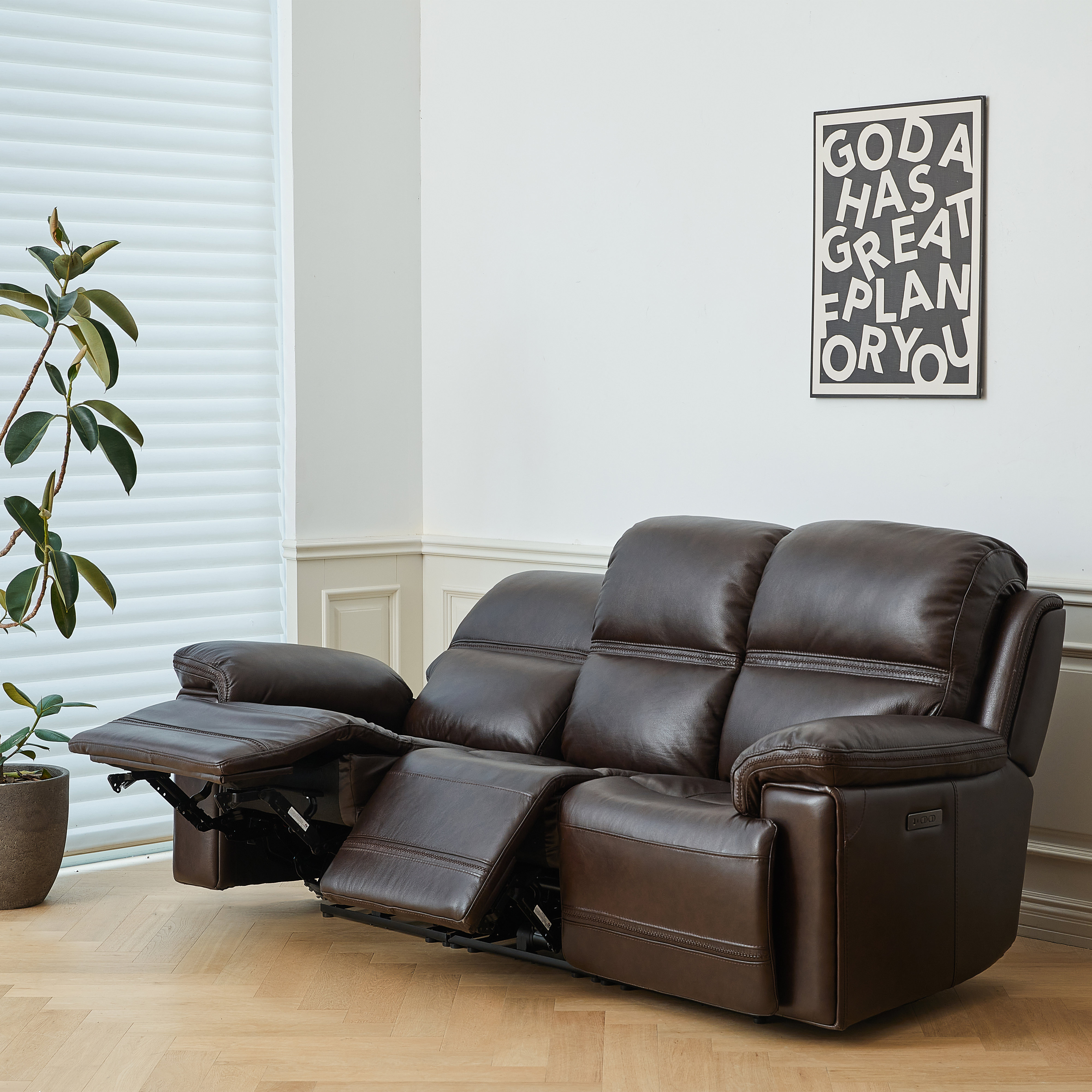 100 leather best sale reclining sofa