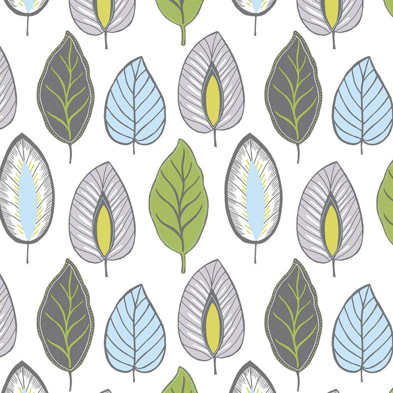 Rouleau de papier peint L 33 pi x l 20,5 po Henninger, Vert / noir / bleu / gris
