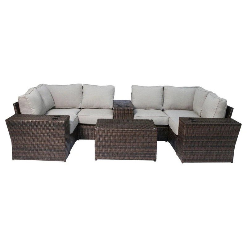 Ensemble de conversation pour 4 personnes avec coussins de patio pré-assemblés