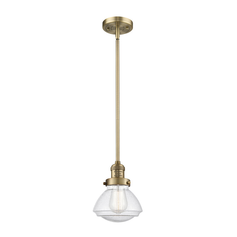 Luminaire suspendu simple à 1 lumière Chesterville, Ampoule non incluse, Grainé, Laiton brossé