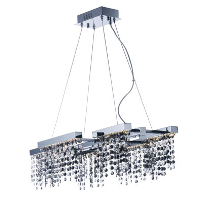 6 - Light Dimmable LED Tiered Chandelier