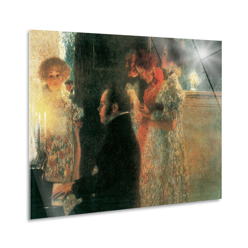 Schubert at the Piano by Gustav Klimt - 1 Piece Painting, 65cm H x 95cm W