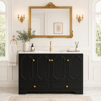 Meuble-lavabo simple de 122 cm avec dessus en résine