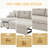 76.5" Linen Blend Upholstered Sectional With Pull-Out Bed And Chaise-1187972130
