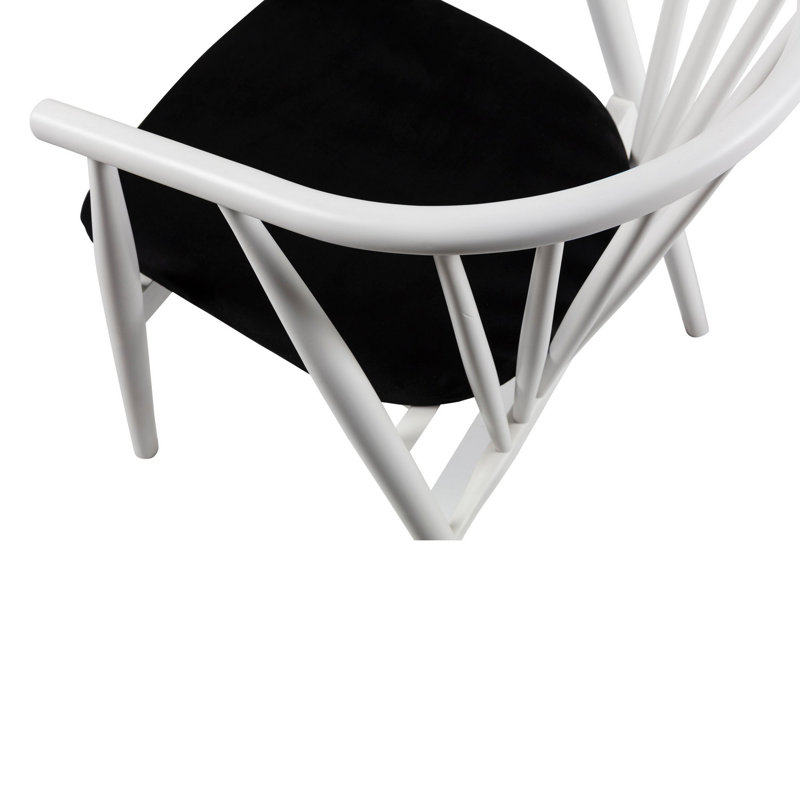 Chaise moderne scandinave, noir et blanc, 21,7 po x 30,3 po x 18,5 po | 100% bois de hêtre, épaisseur: 0,7 pouce | Design élégant pour la maison et le bureau, sièges confortables, ajout durable et tendance à tout espace