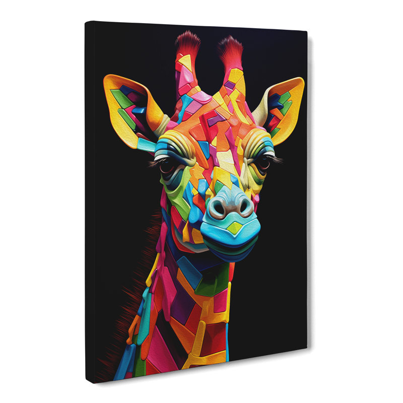Giraffe Orphism No.2 - No Frame Print, 76cm H x 50cm W x 3cm D