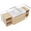Meuble-lavabo mural 54 po avec lavabo d'art en céramique et 2 tablettes de rangement, 2 portes à fermeture en douceur, emballage KD-69950055