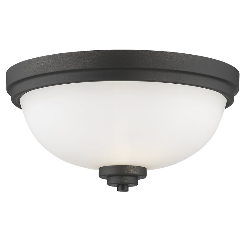 Cardiff Glass Flush Mount, Bronze