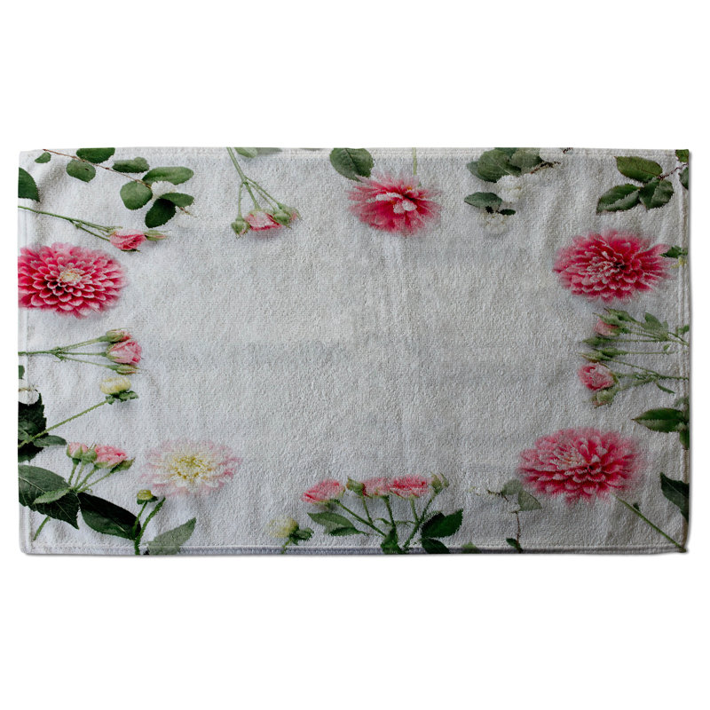 Cotton Floral Waffle Tea Towel Kitchen Towel