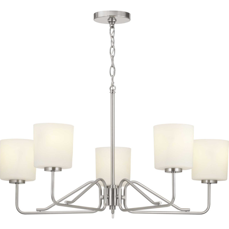 Lustre classique/traditionnel ombré 5 lumières Aiana, Nickel brossé