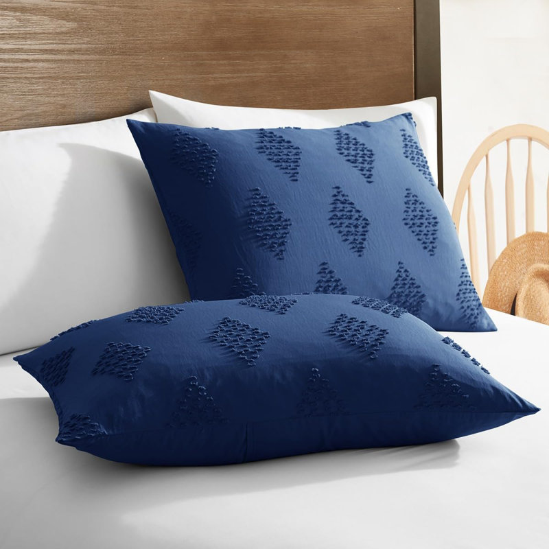 Ensemble de housse de couette toutes saisons avec insert et taies décoratives Soft, Très grand lit, Marine