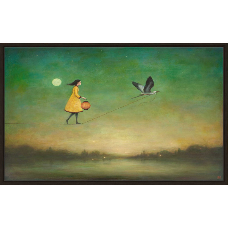 Blue Moon Expedition par - Peinture, Cadre flottant espresso, H 31,5 po x l 51,5 po x P 2 po