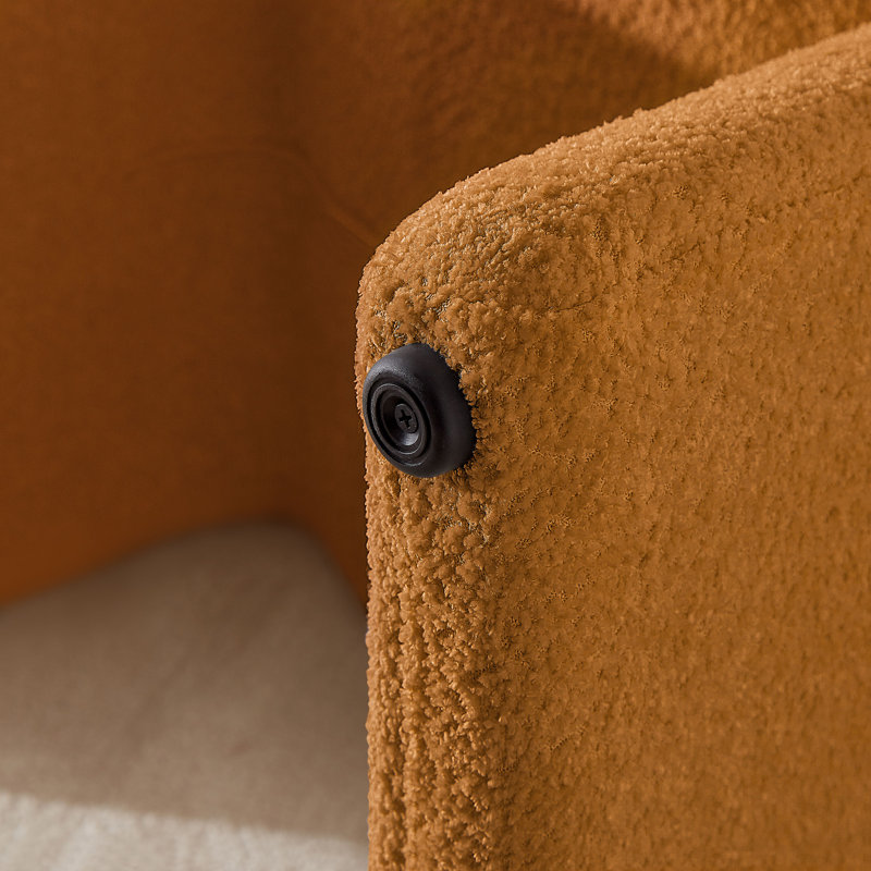 Demacio 21.63" Wide Standard Ottoman, Curry Boucle