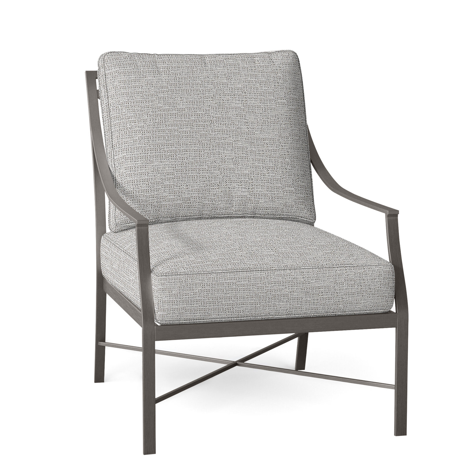 Monaco Patio Lounge Chair, Welt, Tweed Toffee, Slate Gray