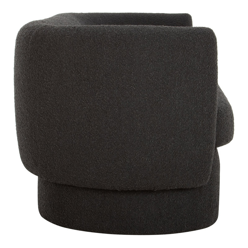 83'' Square Arm Sofa, Maya Black Boucle