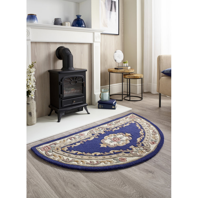 Nagy Floral Hand Tufted Area Rug, Semi Circle 67 x 127cm