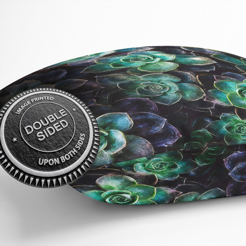Succulent in Bloom Painting Cushion with Filling, 55cm H x 55cm W x 20cm D
