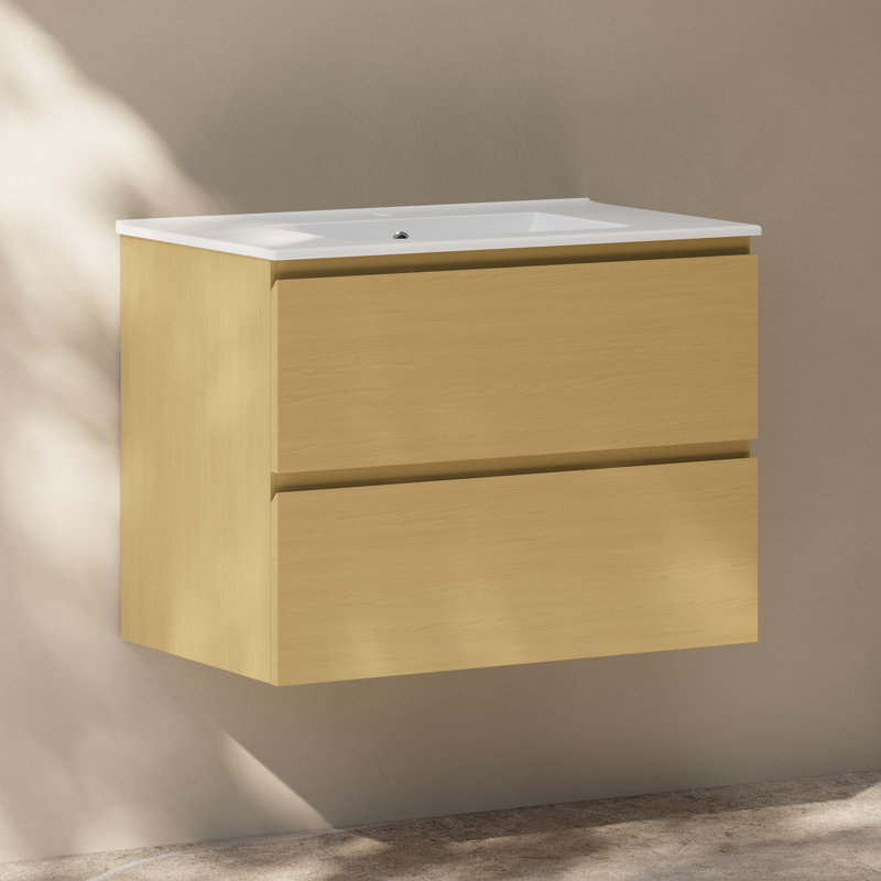Meuble-lavabo mural avec lavabo 30 po Liberte, Chêne naturel
