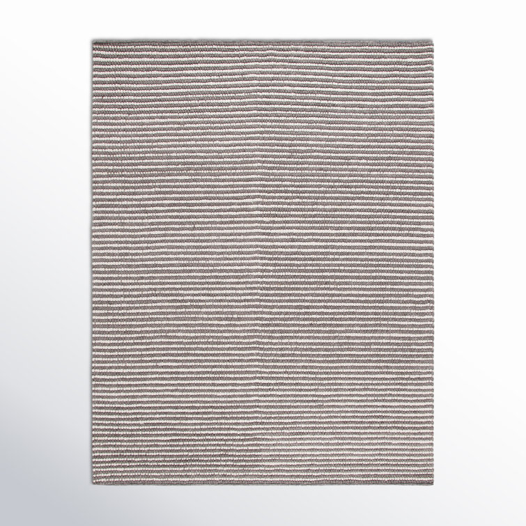 Cleodora Chevron Handmade Area Rug in Ivory/Dark Brown