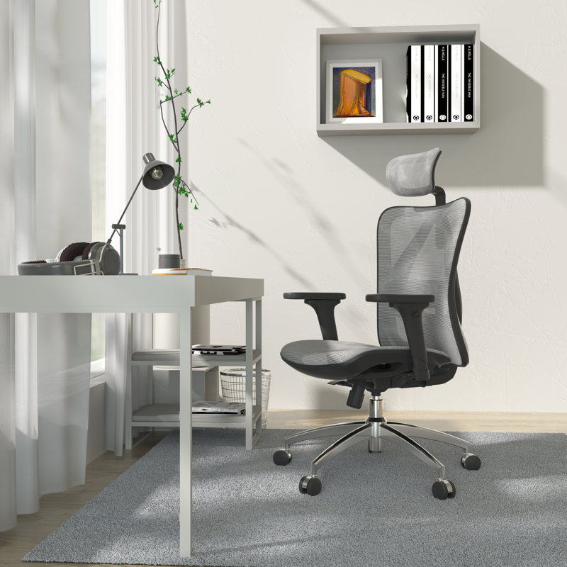 High Back Ergonomic Mesh Task Chair Big and Tall Reclining Comfy Home Office Chair for 300lbs, Black/Gray