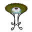  Solar Peacock Geometric Glass Bird Bath with Stand-787331875