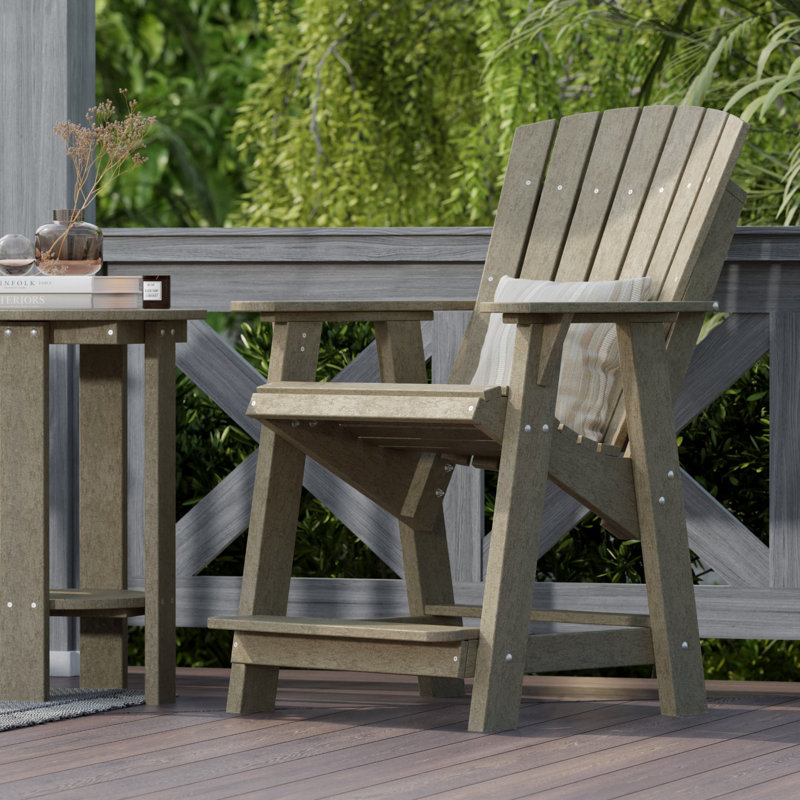 Heritage High Adirondack Chair, Weathered Wood