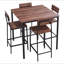 Table de bar, ensemble de tables de bar de 5 pièces 35 po, tables de bar et ensemble de chaises à bords arrondis, table de pub carrée avec quatre tabourets pour le salon, la salle à manger et la cuisine