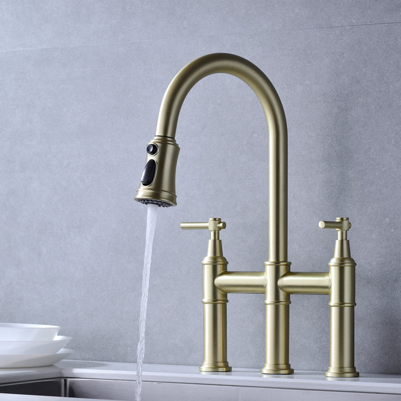HHK HOME Pull Down Kitchen Faucet, Gold