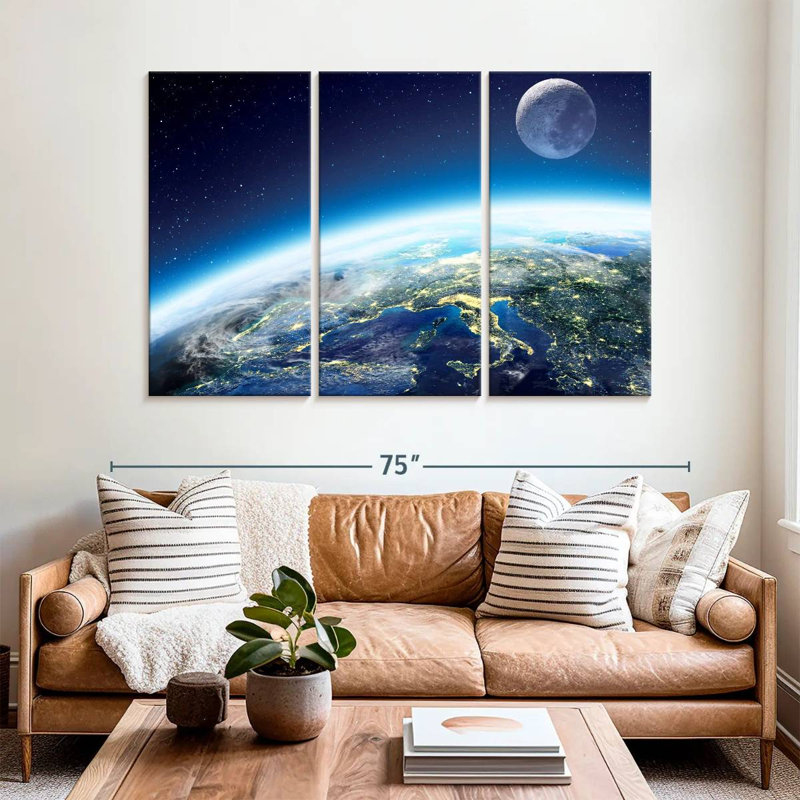 Oberle City Lights From Space, 42" H x 65" W