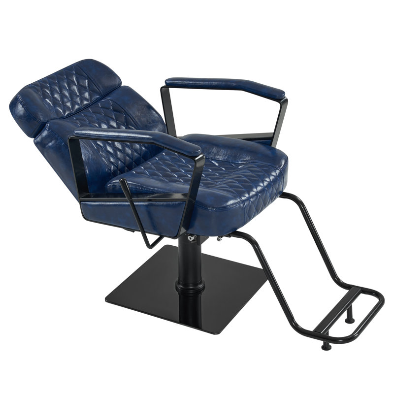 23.6" Wide Manual Swivel Ergonomic Barber Chair,Hydraulic Pump Manual Recliner