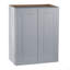 Porte d'armoire murale en bois massif gris foncé et étagère pour le rangement dans la cuisine, le rangement dans la salle de bain, la buanderie et les tablettes réglables prêtes à assembler