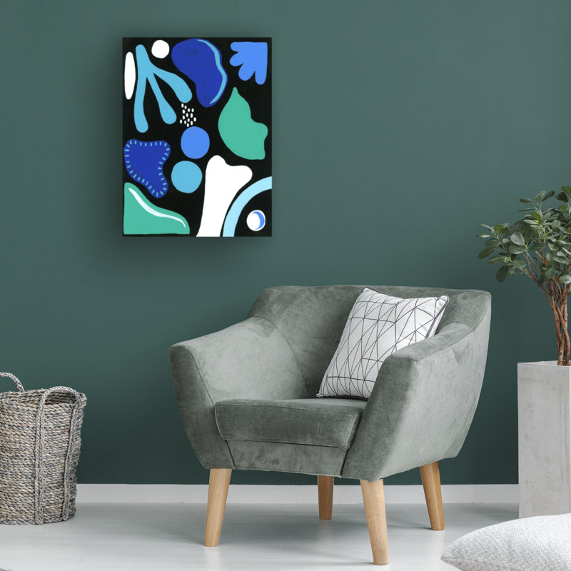 Moderne et contemporain, formes fraîches I sur toile, L 18 po x H 24 po x P 2 po