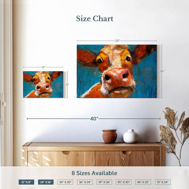 Brampt Yellow Cow, 16" H x 24" W