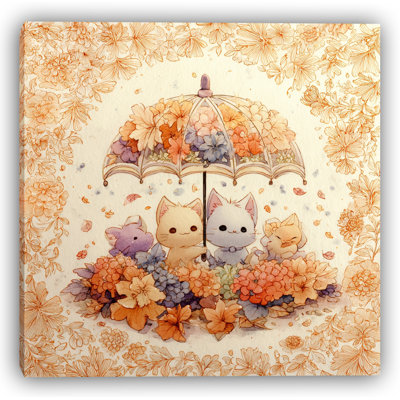 Art floral sur toile avec chatons floraux