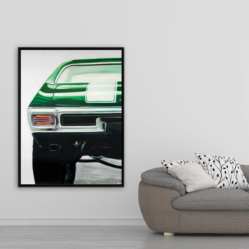 Classic Dark Green Car Print On Canvas