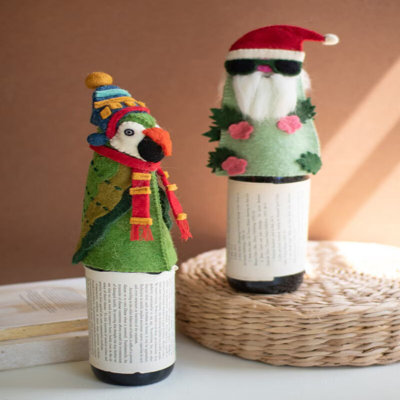  Ensemble de 2 décorations de Noël en feutre pour perroquet
